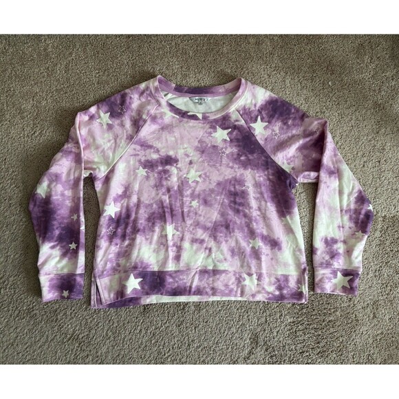 Wildfox Sweatshirt Crewneck‎ Pullover Womens Medium Stars Tie Dye Cotton - Picture 4 of 7